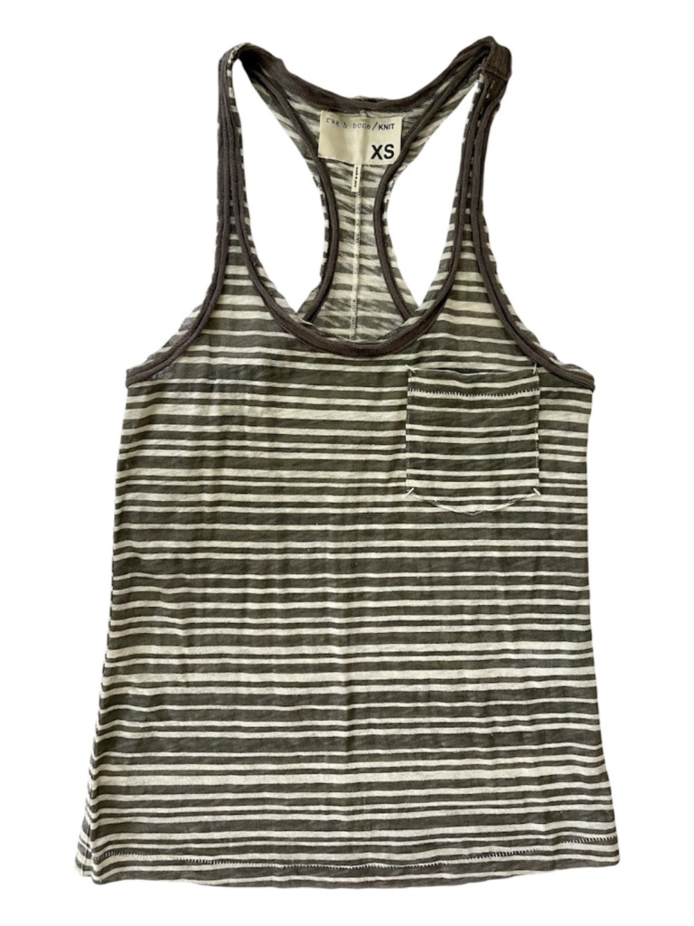 Rag & Bone Knit Striped Racerback Tank Top XS 100% Cotton